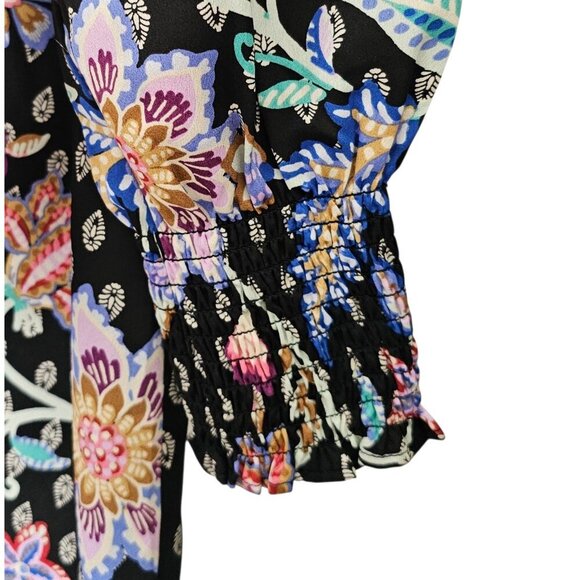 Women's - LOFT Floral Long Sleeve Mock Neck Dress, Size 6 - Picture 5 of 11